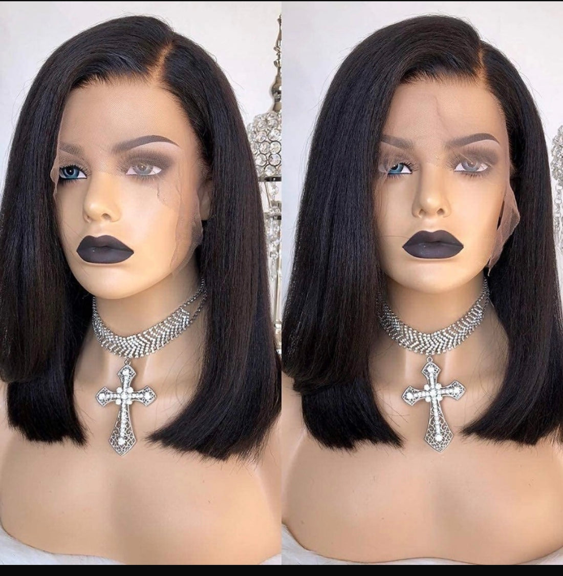 12 Inch 13*4 HD Lace Yaki Straight Human hair wig.