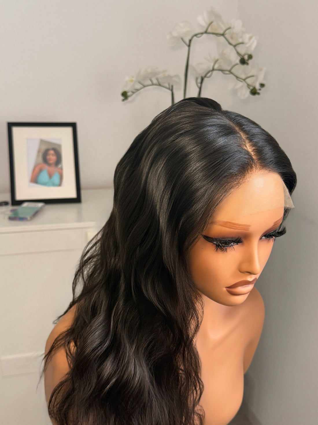 16 Zoll (40,6 cm) lange, 13*4 HD Lace Kinky Curly Echthaarperücke