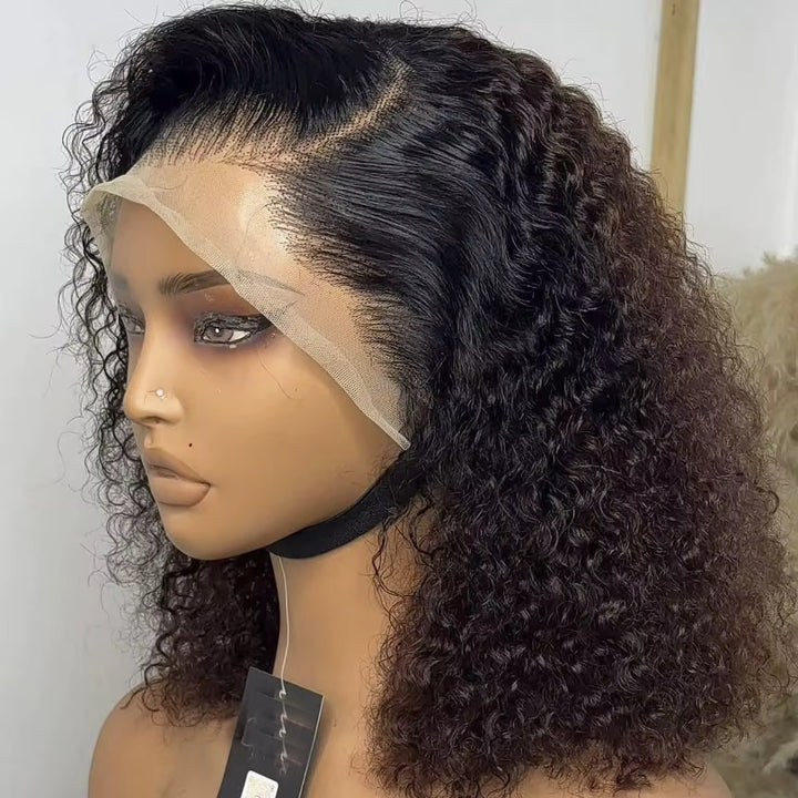 14 Inch  Curly Lacefront Human Hair Wig