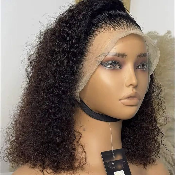 14 Inch  Curly Lacefront Human Hair Wig